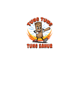 Tung Tung Tung Sahur drăguț model negru pe tricou