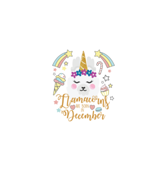 Llamacorns are born in December model alb pe tricou