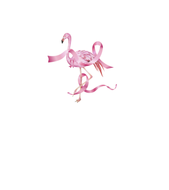 Împotriva Cancerului de sân flamingo model negru pe tricou