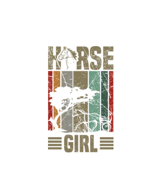 Horse girl model alb pe tricou
