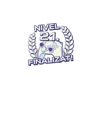 Nivel 21 finalizat! model turcoaz pe tricou