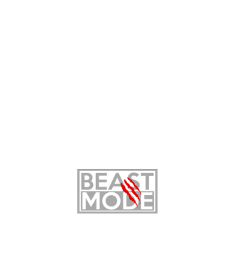 Beast mode model alb pe tricou