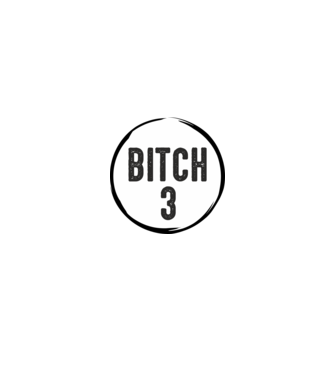 BITCH 3 model alb/roșu pe tricou