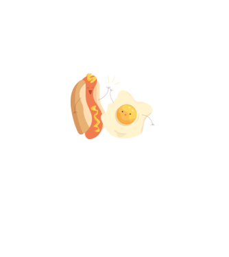 best friends hot dog egg model alb pe tricou