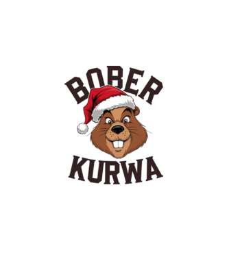 Bober kurwa xmas model alb pe tricou