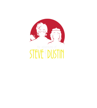steve and dustin model negru pe tricou
