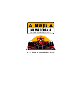 Atenție model alb pe tricou