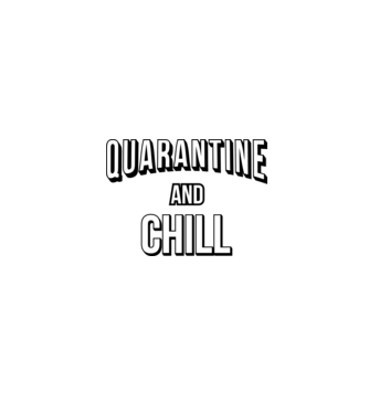Quarantine and Chill model roșu pe tricou