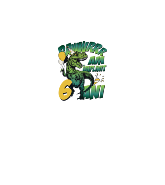 Rawr Am împlinit 6 ani model alb pe tricou