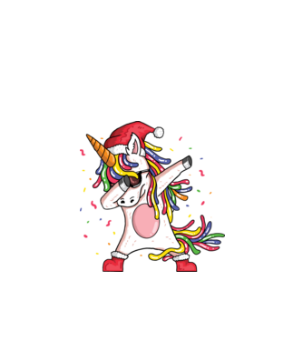 Christmas unicorn dab model negru pe tricou