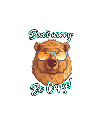 Don't worry be Capy model alb pe tricou
