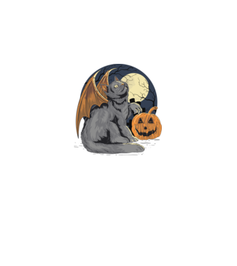 Halloween cica model negru pe tricou