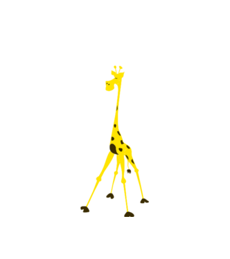 Giraffe model alb pe tricou