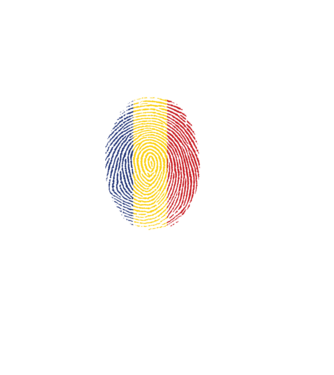 România fingerprint model negru pe tricou