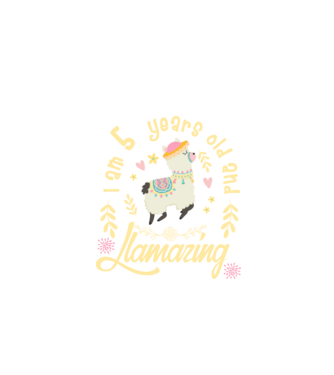 Birthday Llamazing 5 years old model negru pe tricou