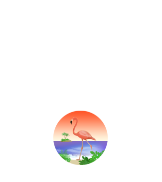 Flamingo model alb pe tricou