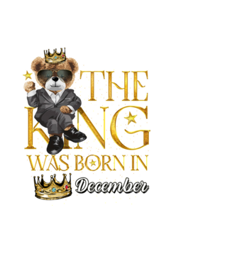 The king was born int DECEMBER model negru pe tricou