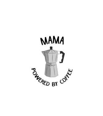 Mama powered by coffee_D1655019 model gri pe tricou