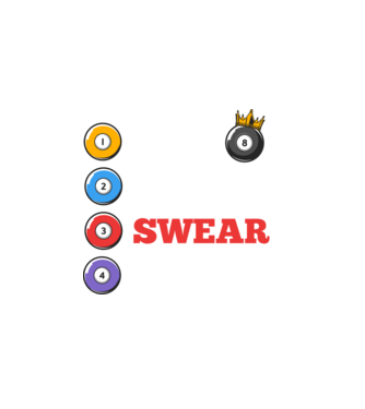 Aim swear shoot repeat - biliard v2 model alb pe tricou