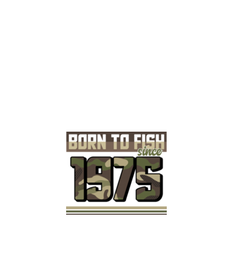 Born to fish since 1975 model alb pe tricou