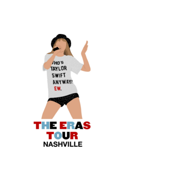 Taylor Swift The Eras Tour Nashville 2 model albastru deschis pe tricou