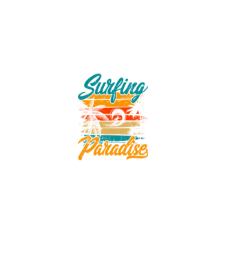 Surfing Paradise model negru pe tricou