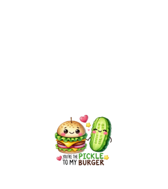 Pickle to my Burger model alb pe tricou