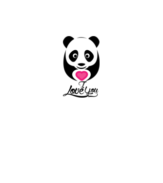 PandaHeart model alb pe tricou