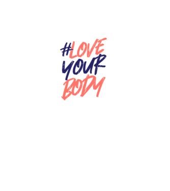 #loveyourbody model alb pe tricou