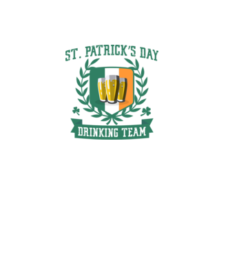 St Patrick Drinking team model alb pe tricou
