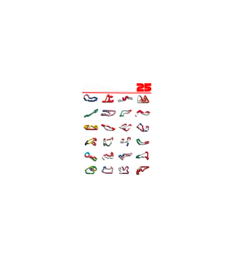 F1 calendar 2025 Negru model nisipiu pe tricou