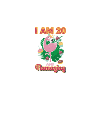 FLAMAZING Birthday 20 Years old model alb pe tricou