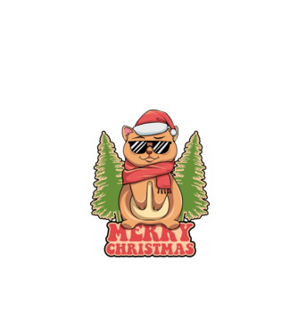 Merry christmas cat model negru pe tricou