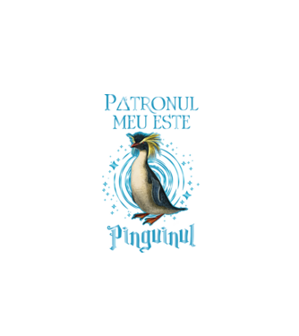 Patronul meu este PINGUINUL model negru pe tricou