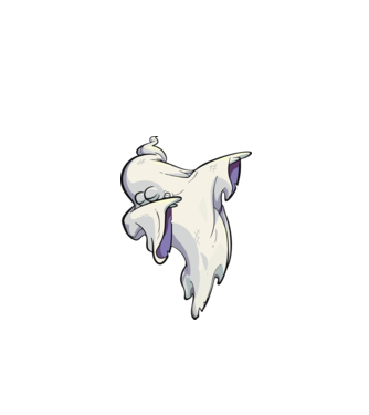 Dab ghost model negru pe tricou