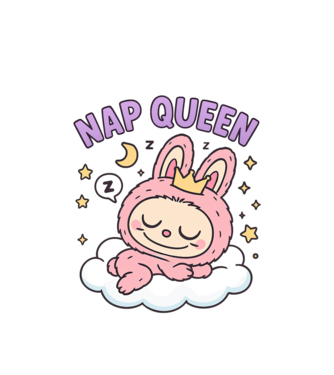 Nap Queen model alb pe tricou