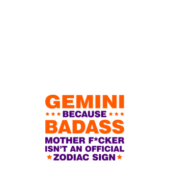 Badass zodiac GEMINI model alb pe tricou