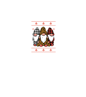 Ugly sweater gnomes model negru pe tricou