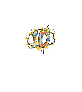Birthday Comic Number 10 model albastru regal pe tricou