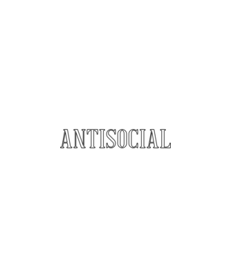 Antisocial model negru pe tricou