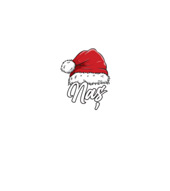 naș Santa Hat model albastru jeanși pe tricou