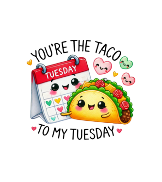 Taco to my Tuesday model alb pe tricou
