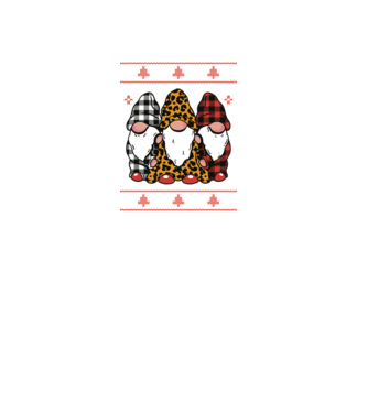 Ugly sweater gnomes model negru pe tricou