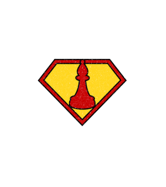 SuperChess alergător de șah model alb pe tricou