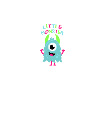 Little monster model alb pe tricou