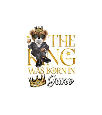The king was born int JUNE model alb pe tricou