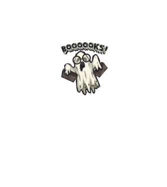 Spooky booookworm model negru pe tricou