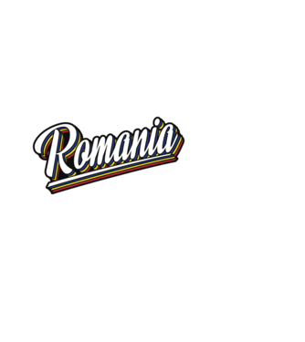 România retro model alb pe tricou