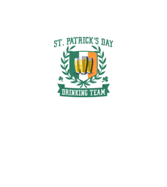 St Patrick Drinking team model alb pe tricou
