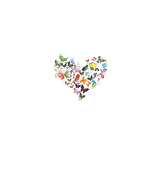 Butterfly Heart model alb pe tricou